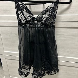 🩷💝💖Frederick’s of Hollywood Black Lace Teddy Small